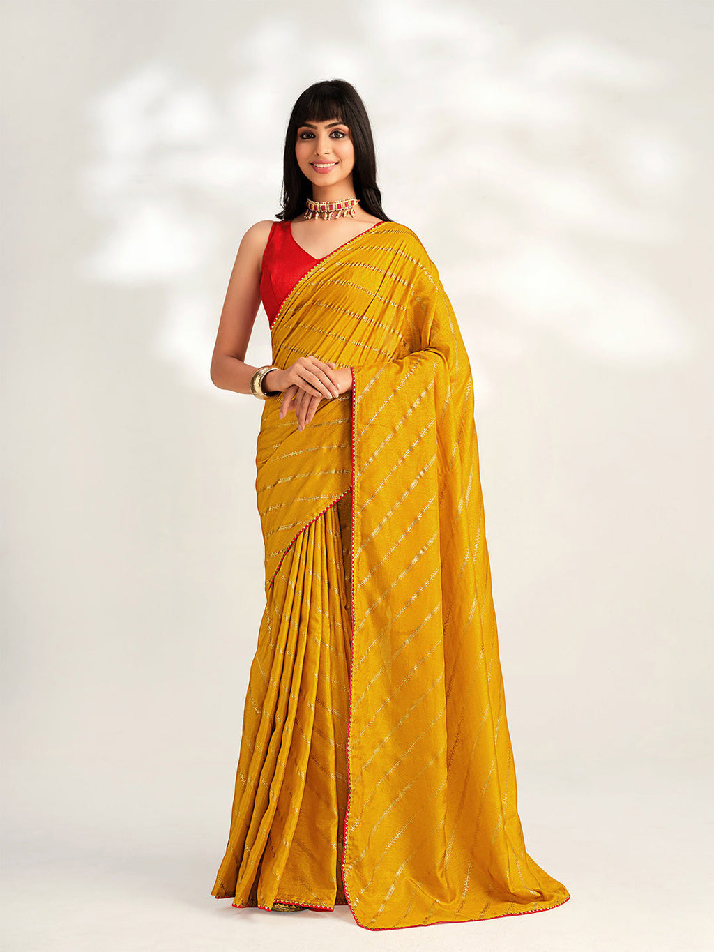 Sangria Striped Silk Blend Saree | Grocsy