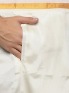 Sethukrishna Cream-Coloured Solid Dhotis For Men | Grocsy
