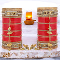 Tehzeeb Creations Bridal Bangle Set Wedding Punjabi chuda Designer chura CZ Stone Red Color choora Set for Women | Grocsy