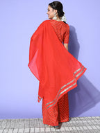 HERE&NOW Women Bandhani Polyester Fusion Bottom Kurta Set | Grocsy