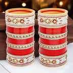 Tehzeeb Creations Bridal Bangle Set Designer Red Color Chuda Dulhan Punjabi Choora Fashion Wedding Chura for Women | Grocsy