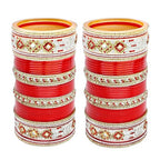 Tehzeeb Creations Bridal Bangle Set Designer Red Color Chuda Dulhan Punjabi Choora Fashion Wedding Chura for Women | Grocsy