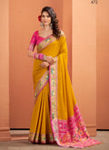 Anaita Yellow Silk Zari Weaving With Classic Patola Saree With Blouse | Grocsy