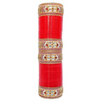 Tehzeeb Creations Bridal Bangle Set Designer Golden White & Red Stone Chuda Dulhan Wedding Choora Fashion Chura For Women | Grocsy
