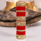 Tehzeeb Creations Bridal Bangle Set Red Designer Chura Wedding Punjabi Choora Fashion Jewellery Chuda Set for Women | Grocsy