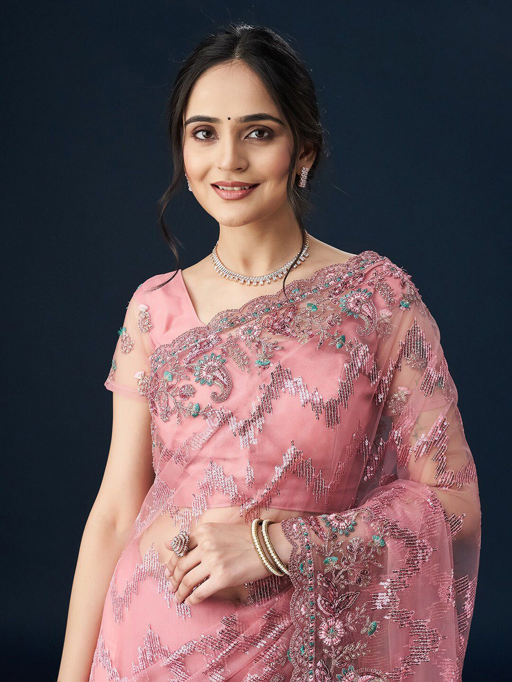 kasee Embellished Neted Sarees | Grocsy