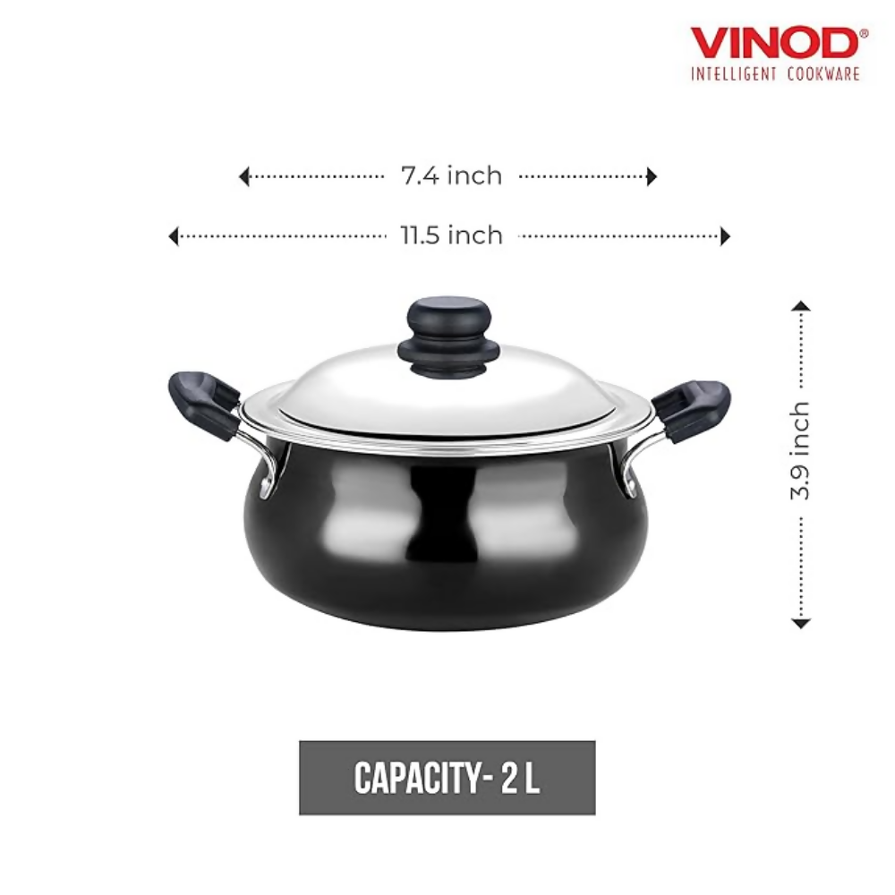 Vinod Hard Anodized Handi–Stainless Steel Lid–Mini | Grocsy