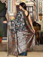 Shree Shyam Fashion Turquoise Silk Saree | Grocsy