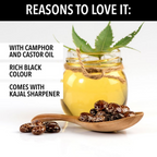 Blue Heaven Get Bold Pencil Kajal With Free Sharperner Or Comphor & Castor Oil - Black | Grocsy