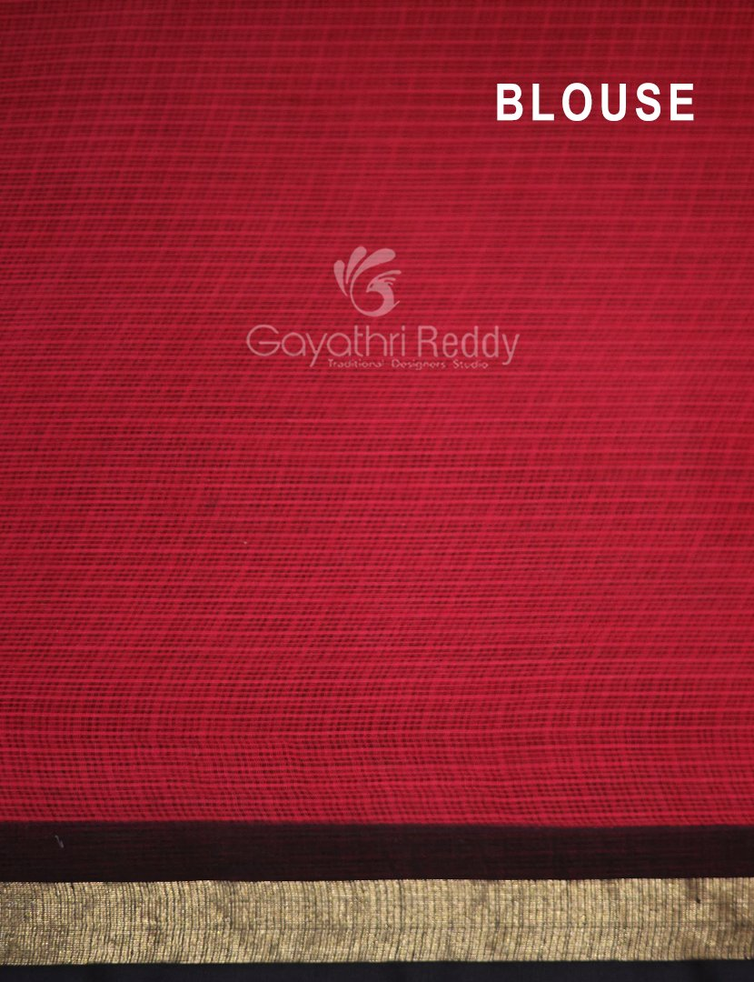 Shades of Black With Block Design Pure Kota Cotton Saree By Gayathri Reddy Designer Studio | Grocsy