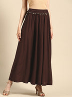 TAG 7 Women Rayon Flared Palazzos | Grocsy