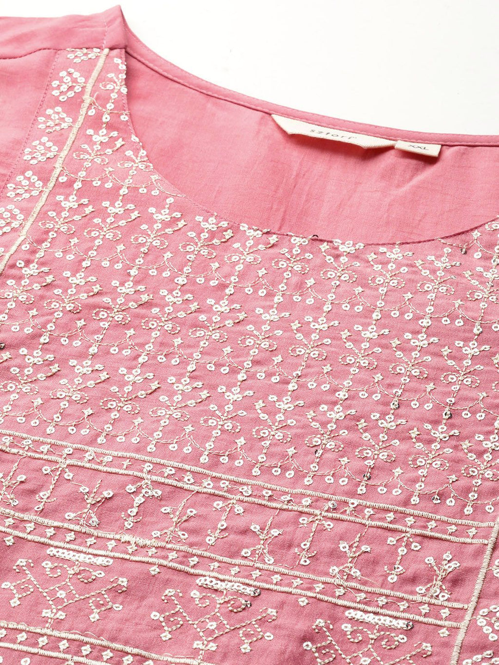 Sztori Plus Size Ethnic Motifs Embroidered Sequinned Gotta Patti Detailed Kurta | Grocsy