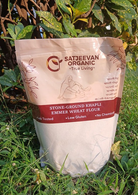 Satjeevan Organic Stone-Ground Khapli Emmer Wheat Flour - Swadesiicart