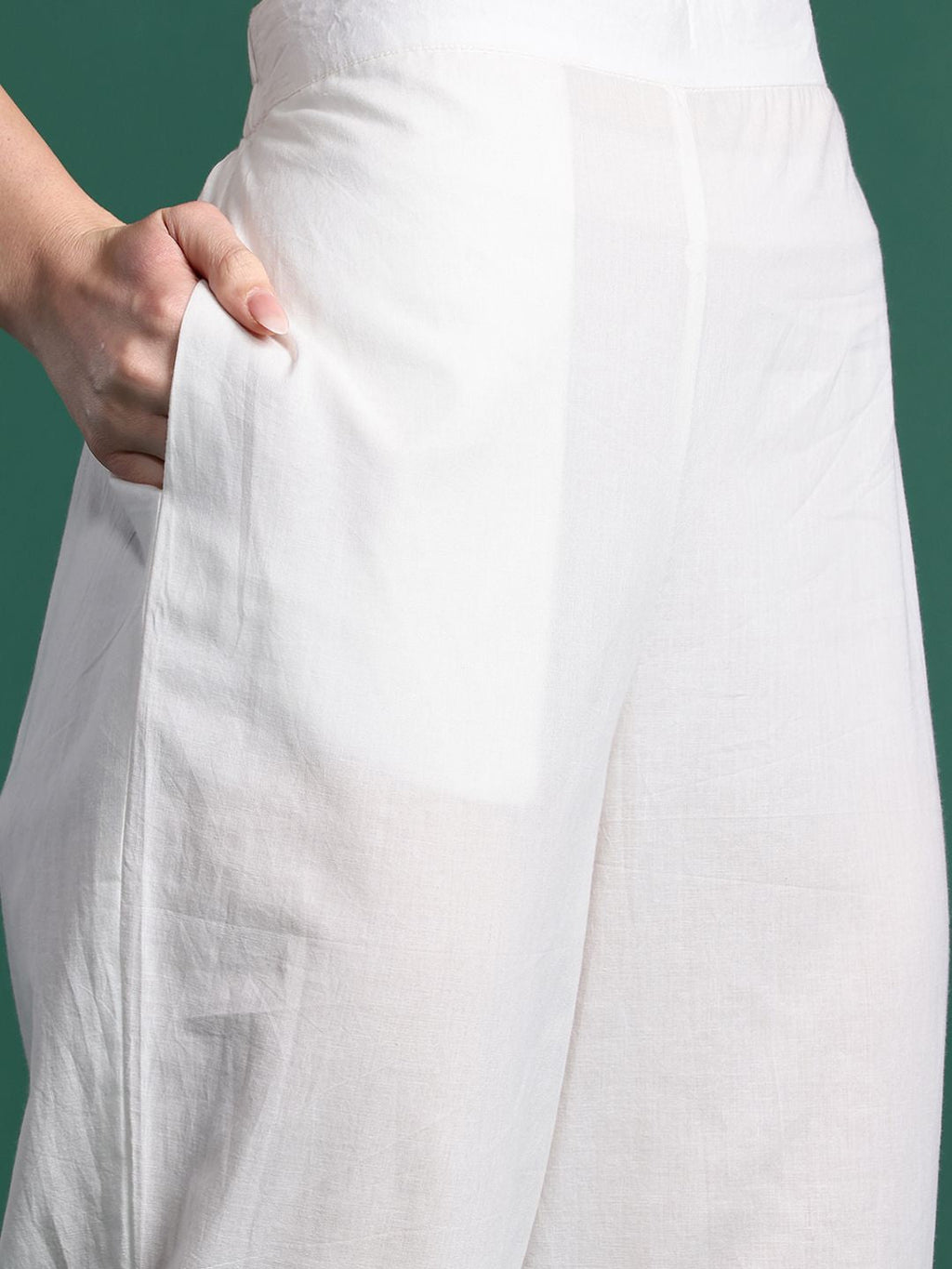 Indo Era Floral Embroidered Pure Cotton Kurta with Trousers & Dupatta | Grocsy
