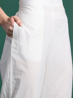 Indo Era Floral Embroidered Pure Cotton Kurta with Trousers & Dupatta | Grocsy