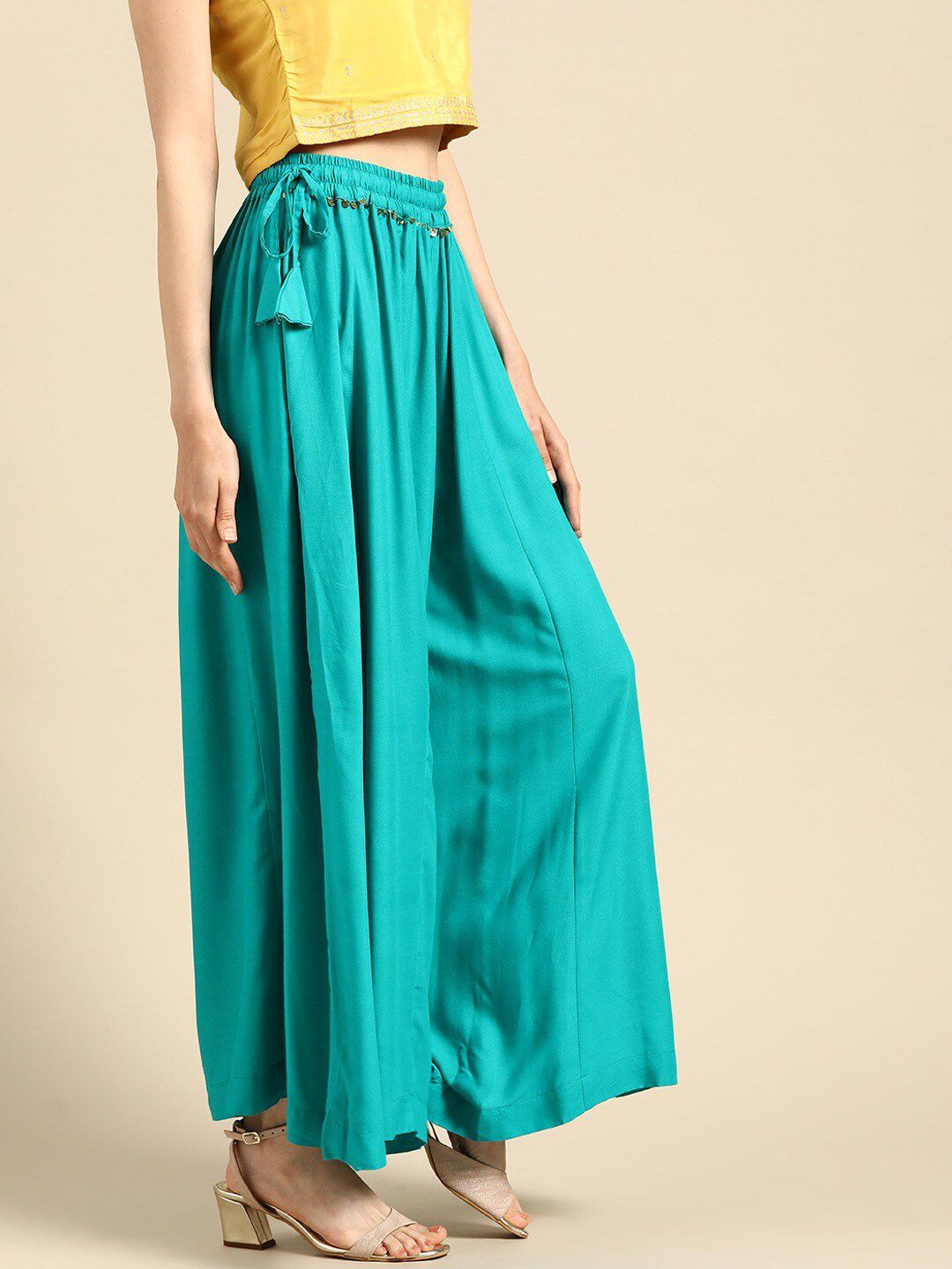 TAG 7 Women Flared Ethnic Palazzos | Grocsy