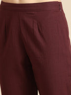 All About You Women Orange Printed Kurta with Maroon Solid Trousers | Grocsy