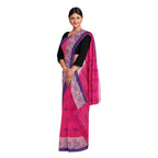 Exclusive Collection 100% Pure Cotton Pink Tant Saree With Hand Weaving Work | Grocsy