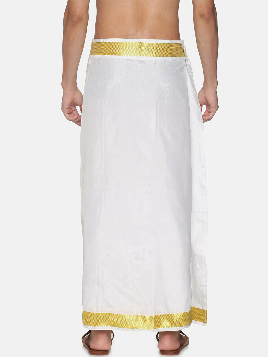 Sethukrishna Men White Solid Readymade Dhoti | Grocsy