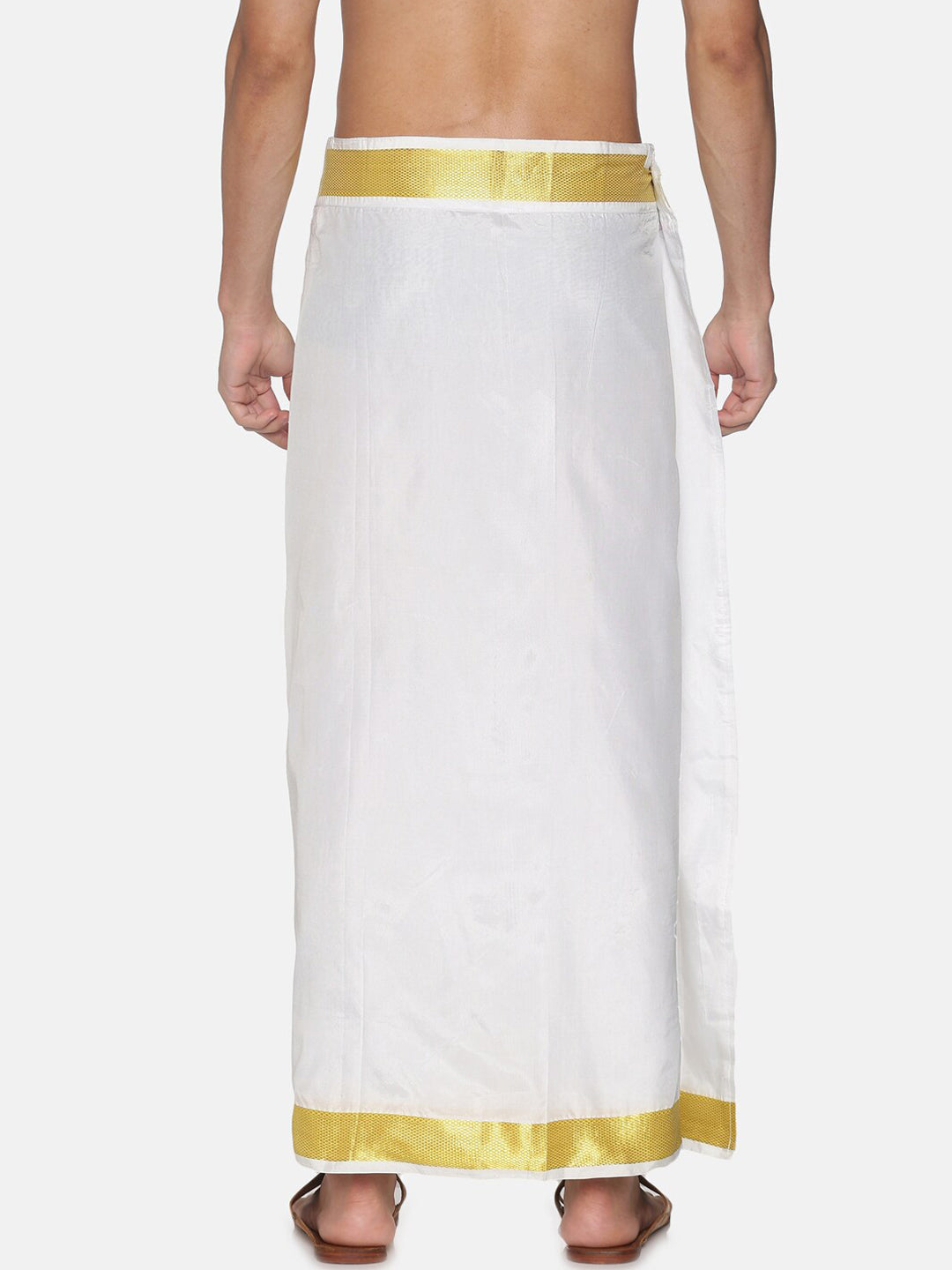 Sethukrishna Men White Solid Readymade Dhoti | Grocsy