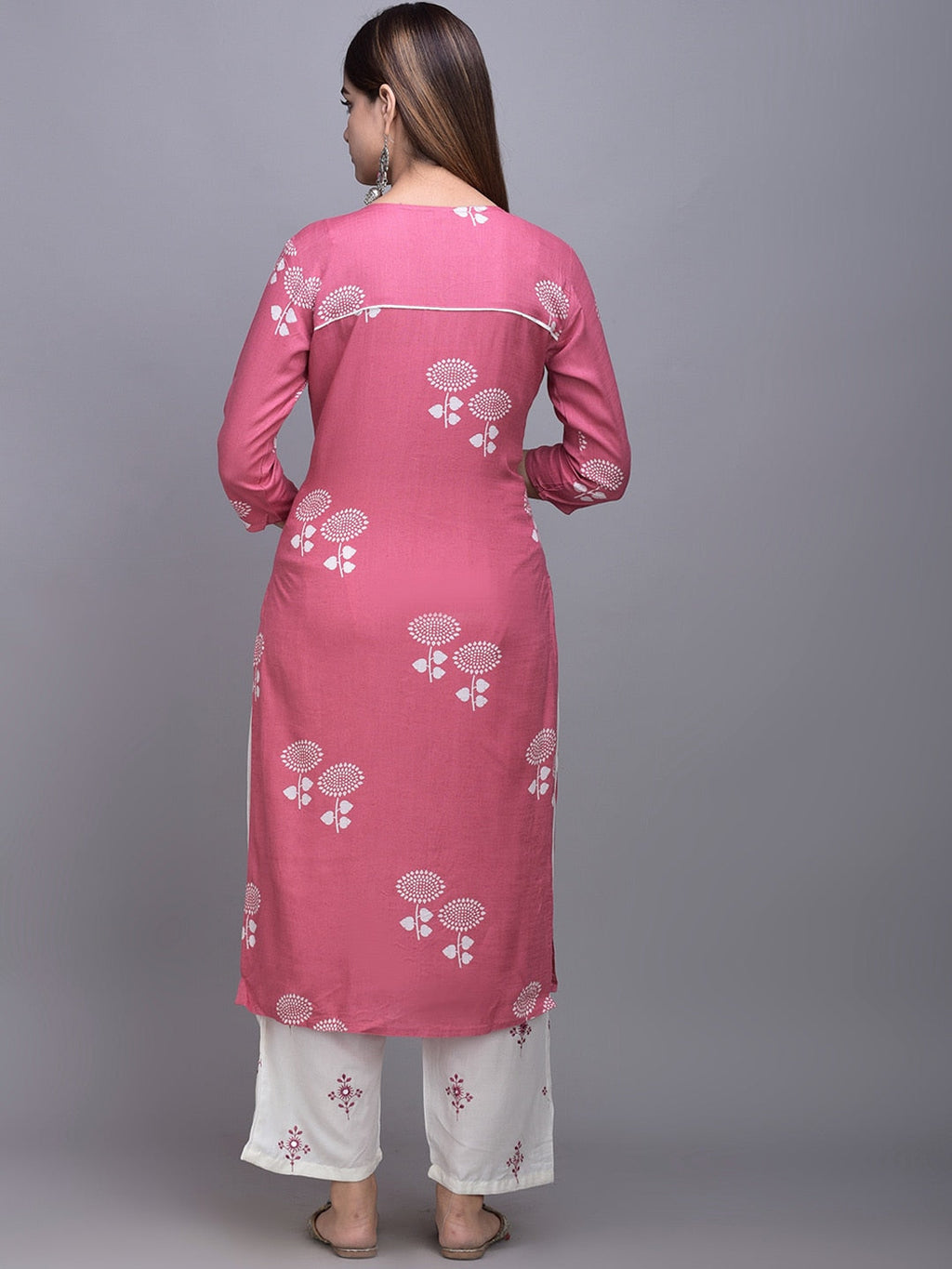 Sangria Ethnic Motifs Printed Kurta with Palazzos & Dupatta | Grocsy