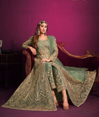 Monjolika Fashion Light Green Sangeet Net Designer Salwar Suit | Grocsy
