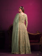 Monjolika Fashion Light Green Sangeet Net Designer Salwar Suit | Grocsy