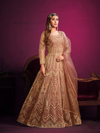 Monjolika Fashion Peach Sangeet Net Designer Salwar Suit | Grocsy