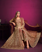 Monjolika Fashion Peach Sangeet Net Designer Salwar Suit | Grocsy
