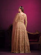 Monjolika Fashion Peach Sangeet Net Designer Salwar Suit | Grocsy