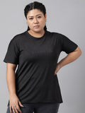 MKH Plus Size Relaxed Fit Typography Printed Dri-Fit Sports T-shirt | Grocsy