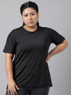 MKH Plus Size Relaxed Fit Typography Printed Dri-Fit Sports T-shirt | Grocsy
