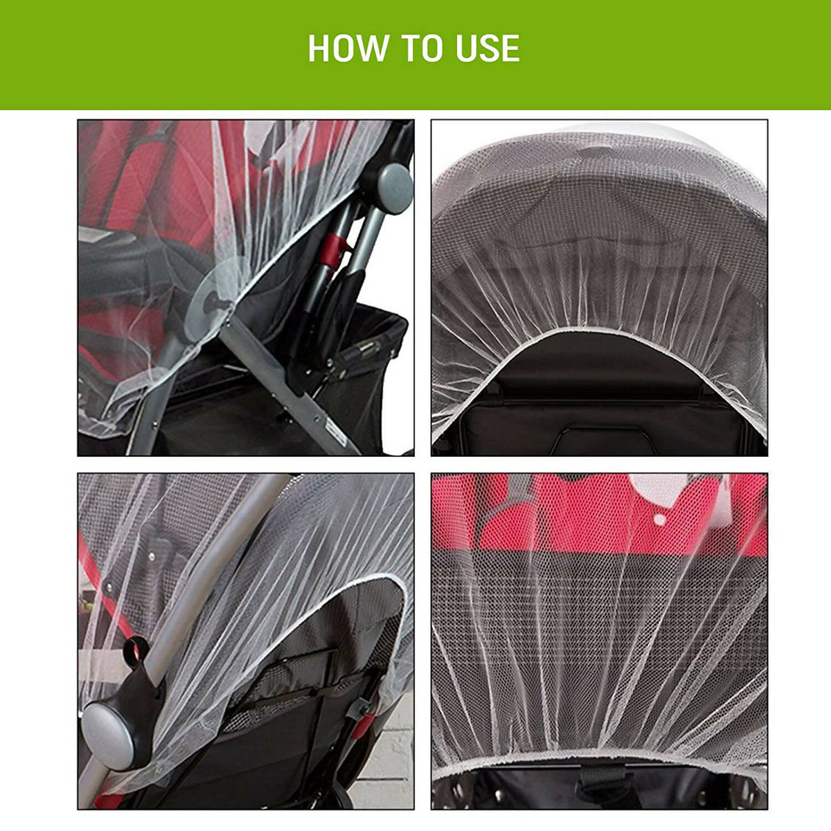 Safe-O-Kid Waterproof Net, Wind Shield Net For Baby Pram/Strollers, Transparent | Grocsy