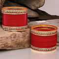 Tehzeeb Creations Bridal Bangle Set Wedding punjabi chuda, Designer chura CZ Stone Maroon Color Choora Set for Women | Grocsy