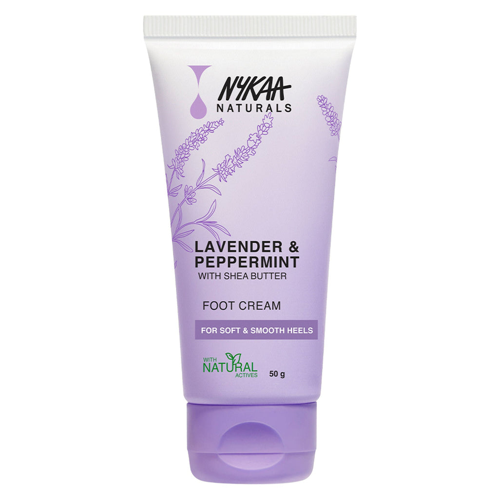 Nykaa Skin Happy Heels 20%Urea, 2%Lactic Acid Foot Cream-Dry & Cracked Feet - Lavender & Peppermint | Grocsy