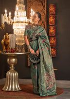 Monjolika Fashion Turquoise Color Silk Women'S Traditional Saree | Grocsy