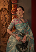 Monjolika Fashion Turquoise Color Silk Women'S Traditional Saree | Grocsy