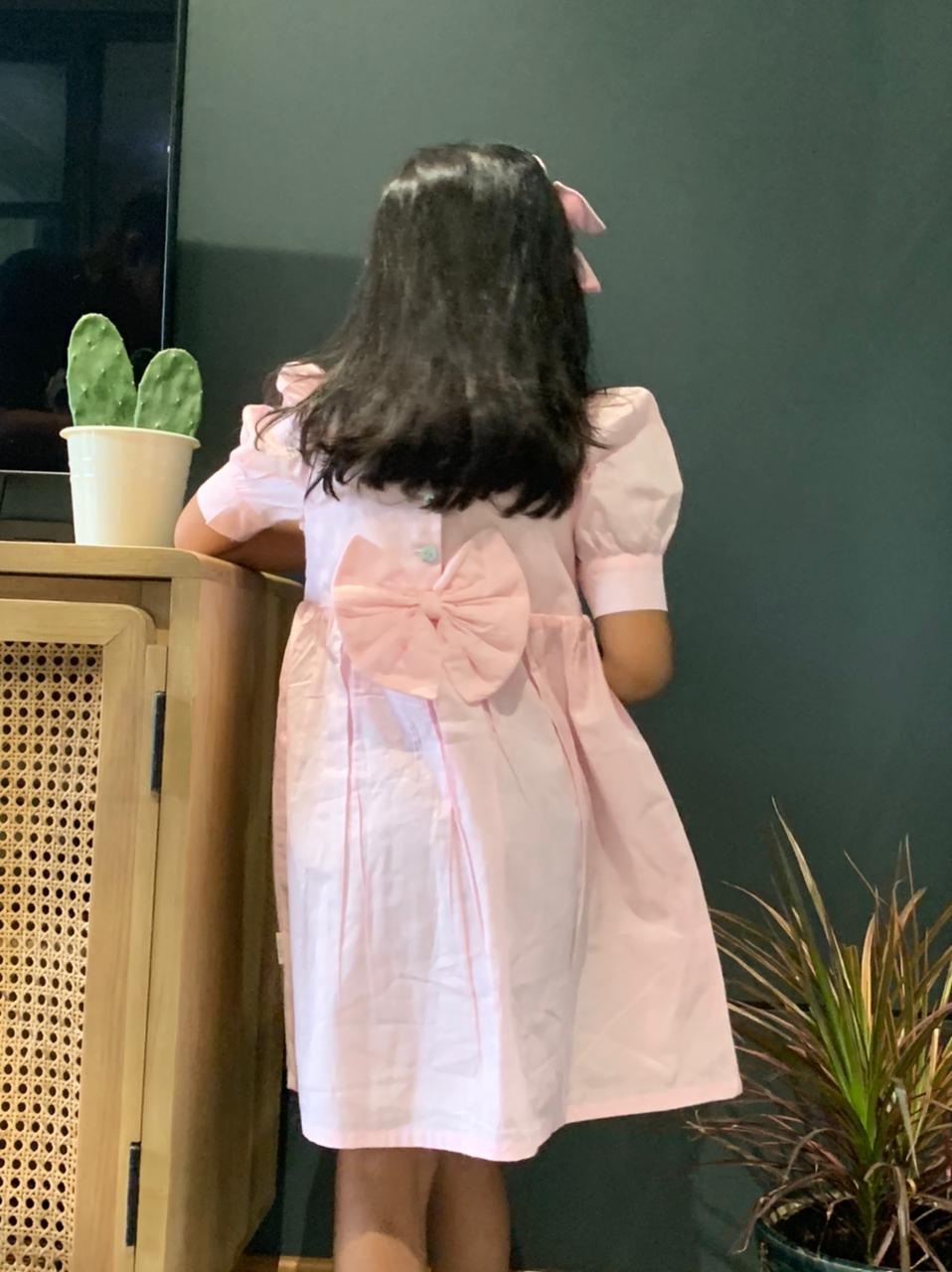 ArthLife Pink Flamingo Embroidered Dress | Grocsy
