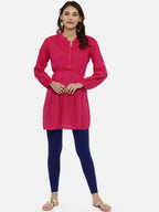 Souchii Women Navy Blue Solid Slim-Fit Ankle-Length Leggings | Grocsy