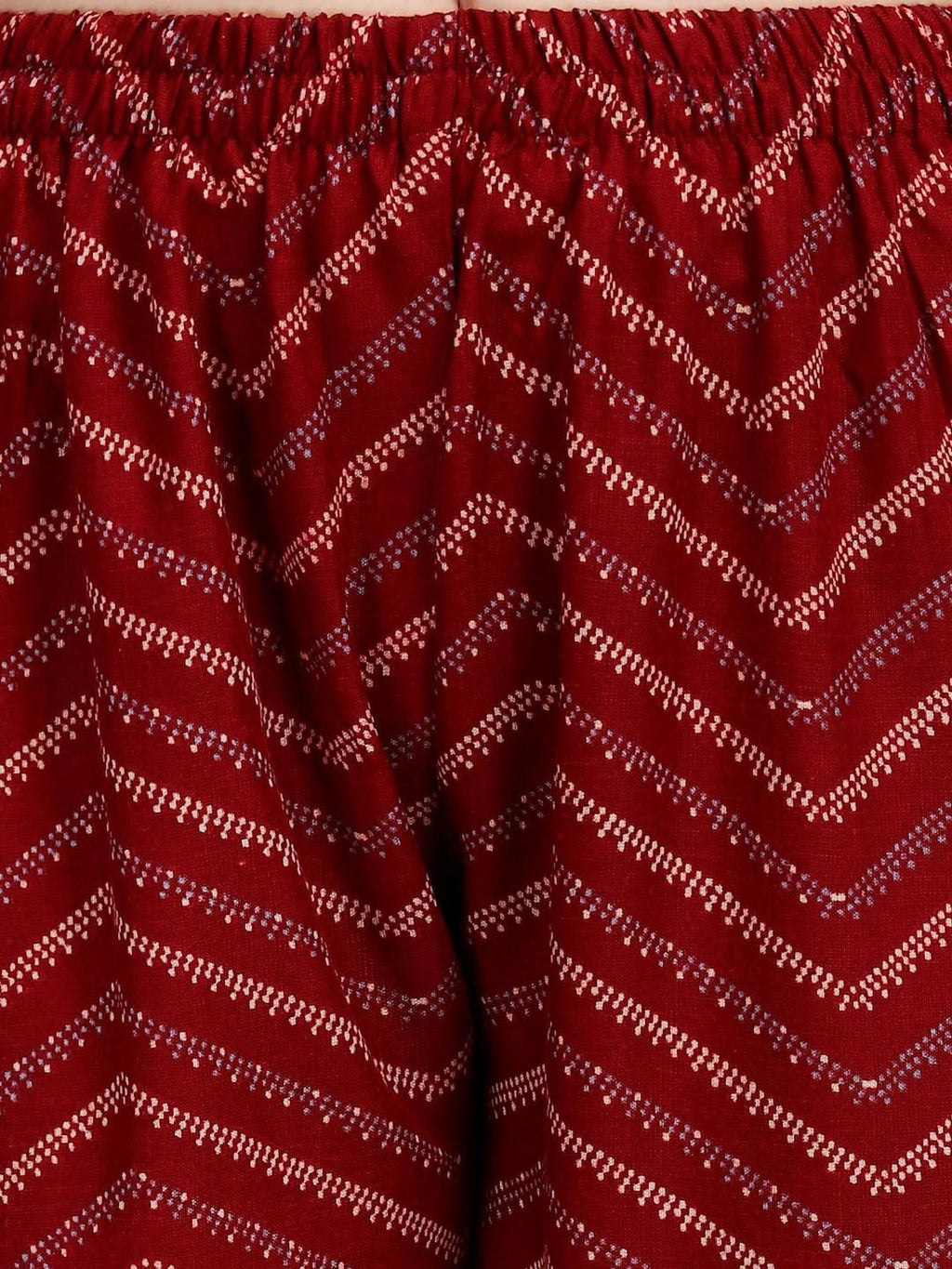 HERE&NOW Geometric Printed Pure Cotton Kurta With Trousers & Dupatta | Grocsy