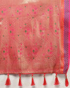 Lorenvalley Fashion Lavender Kanjivaram Silk Woven Design with Zari Weaving Saree | Grocsy