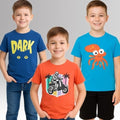Chilins Round Neck Printed Super Combed Cotton T-shirt (Pack of 3) | Grocsy