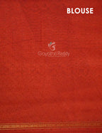 Shades of Dark Navy Blue With Orange Blouse Creeper Design Semi Chanderi Saree By Gayathri Reddy Designer Studio | Grocsy