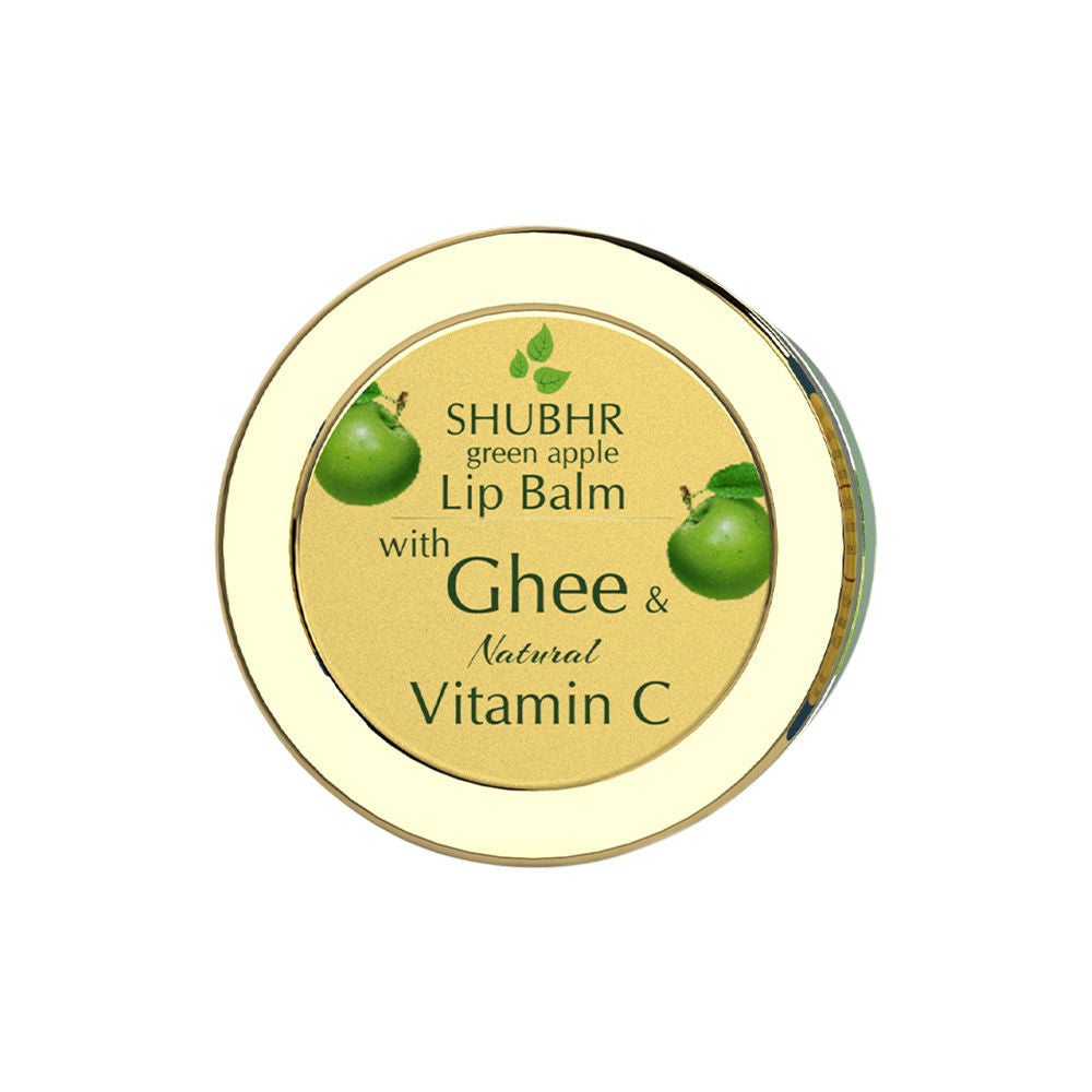 Blue Nectar Shubhr Green Apple Lip Balm with Ghee & Natural Vitamin C | Grocsy