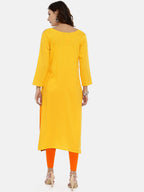 Souchii Women Yellow & Orange Quirky Printed Kurta | Grocsy