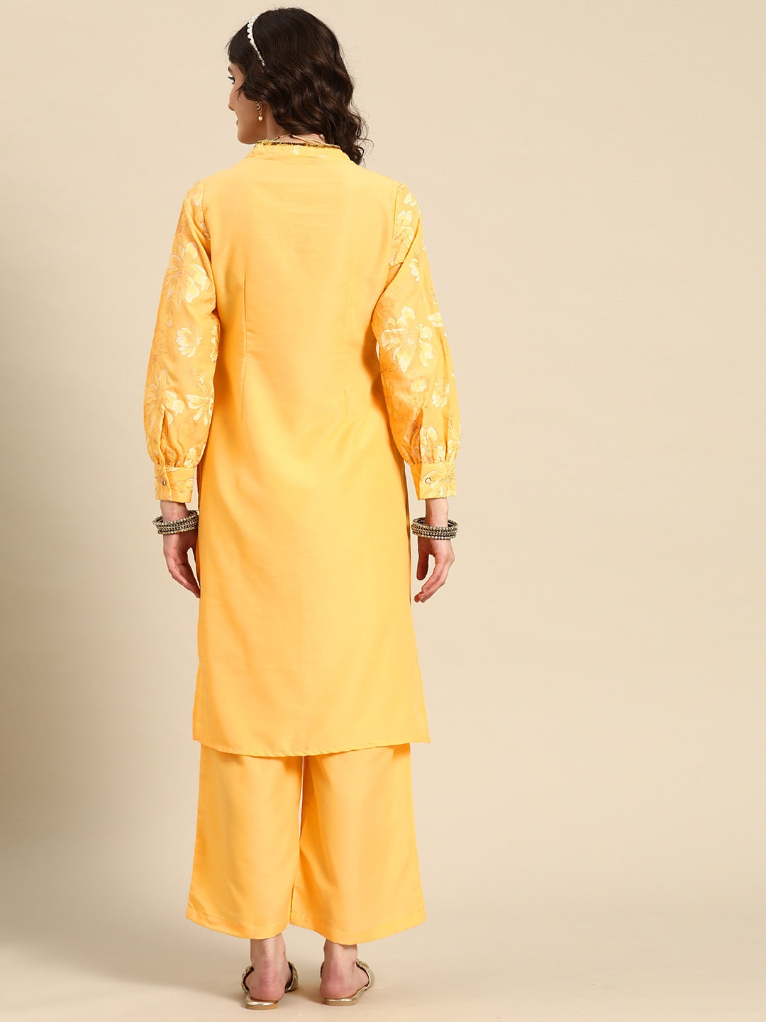 Sangria Women Ethnic Motifs Printed Kurta with Palazzos | Grocsy