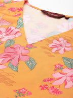 Sangria Floral Print Kurta with Dhoti Pants | Grocsy