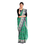 Exclusive Collection 100% Pure Cotton Green Tant Saree With Hand Weaving Work | Grocsy