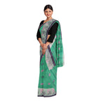 Exclusive Collection 100% Pure Cotton Green Tant Saree With Hand Weaving Work | Grocsy