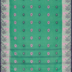 Exclusive Collection 100% Pure Cotton Green Tant Saree With Hand Weaving Work | Grocsy